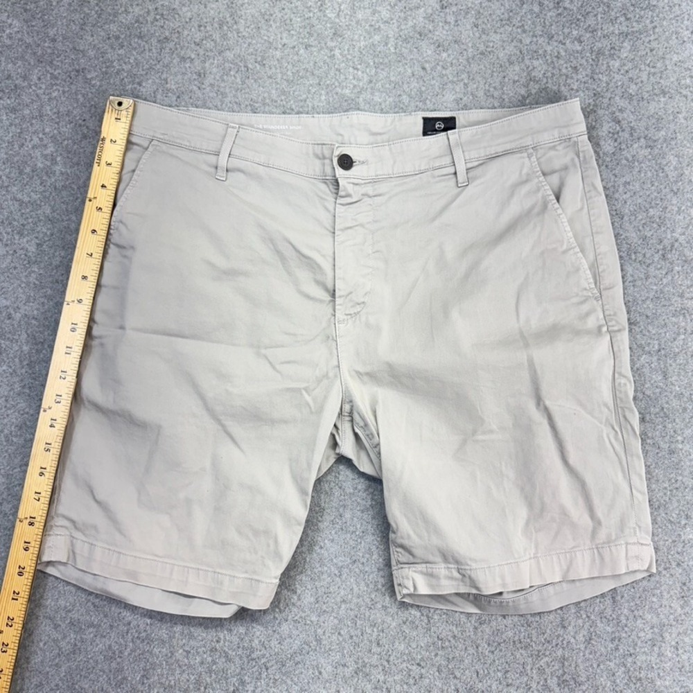 AG Adriano Goldschmied Wanderer Shorts 40R Khaki Slim Fit Chino Stretch Mens - Picture 2 of 8